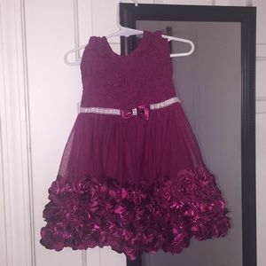 Burgundy Rose Toddler Dress Formal Nannette